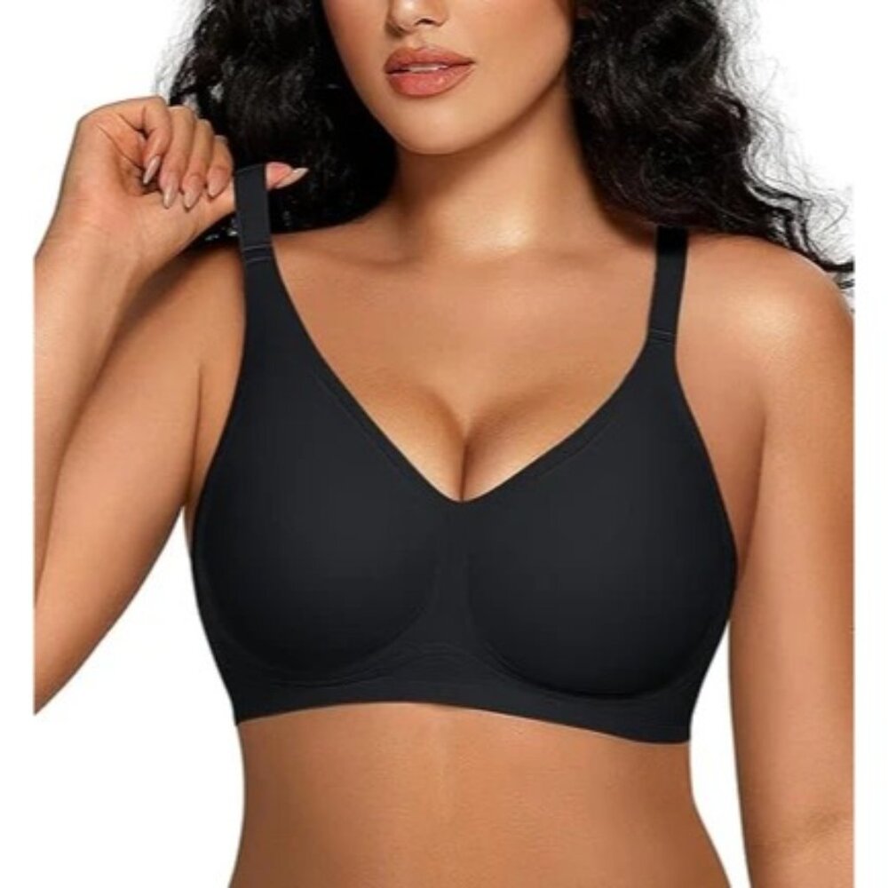 Oeak Seamless Full Coverage Convertible‎ Bra in Black - Size XXXL
